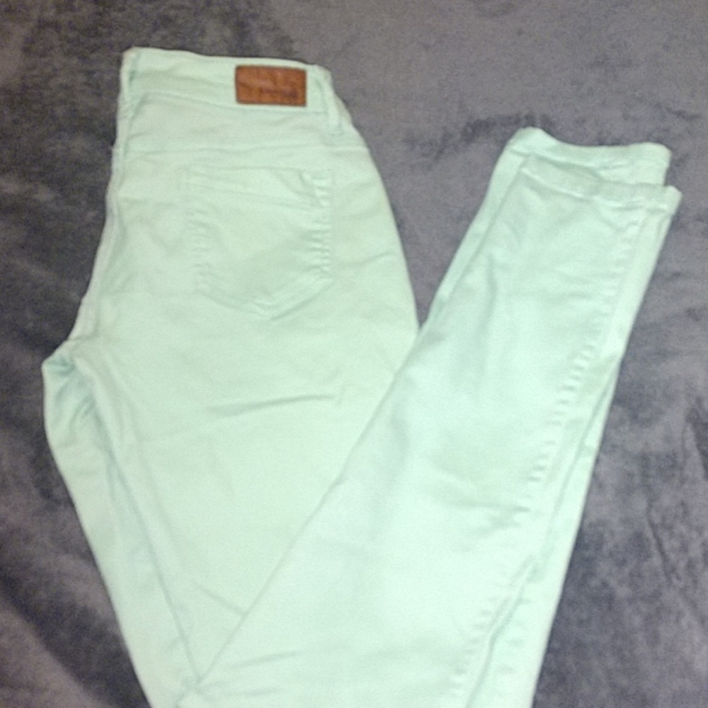 Express jeans teal / aqua / green color